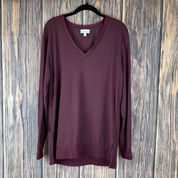 Lucky Brand Men’s Maroon V-Neck Light- Weight Sweater (Size M) - Picture 1 of 7